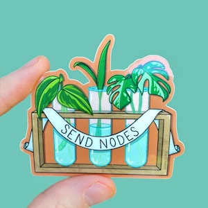 Invia Nodi Propagazione Adesivo Impermeabile Decalcomania Regali per Amici Vegano Vegetariano Accessori per Piante Giardiniere Talee di Piante