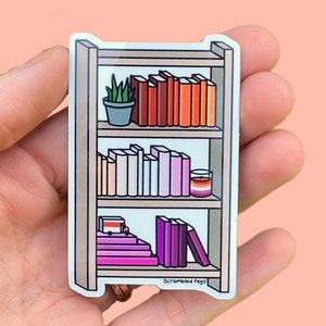 Adesivo per libreria "Lesbian Pride", impermeabile, lavabile in lavastoviglie, regalo discreto per borraccia e laptop.