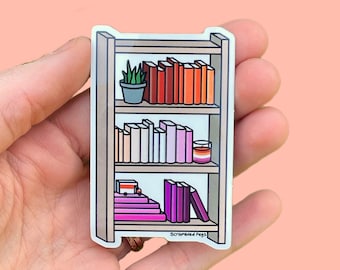 Pegatina de estantería de orgullo lésbico, impermeable, apta para lavavajillas, regalo sutil de orgullo, calcomanía para botella de agua y portátil.