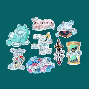 the Mountain Goats Sticker Pack Song Lyric Inspirational Quote Water Bottle Gift for Men Women Friend Decal Laptop Sticker