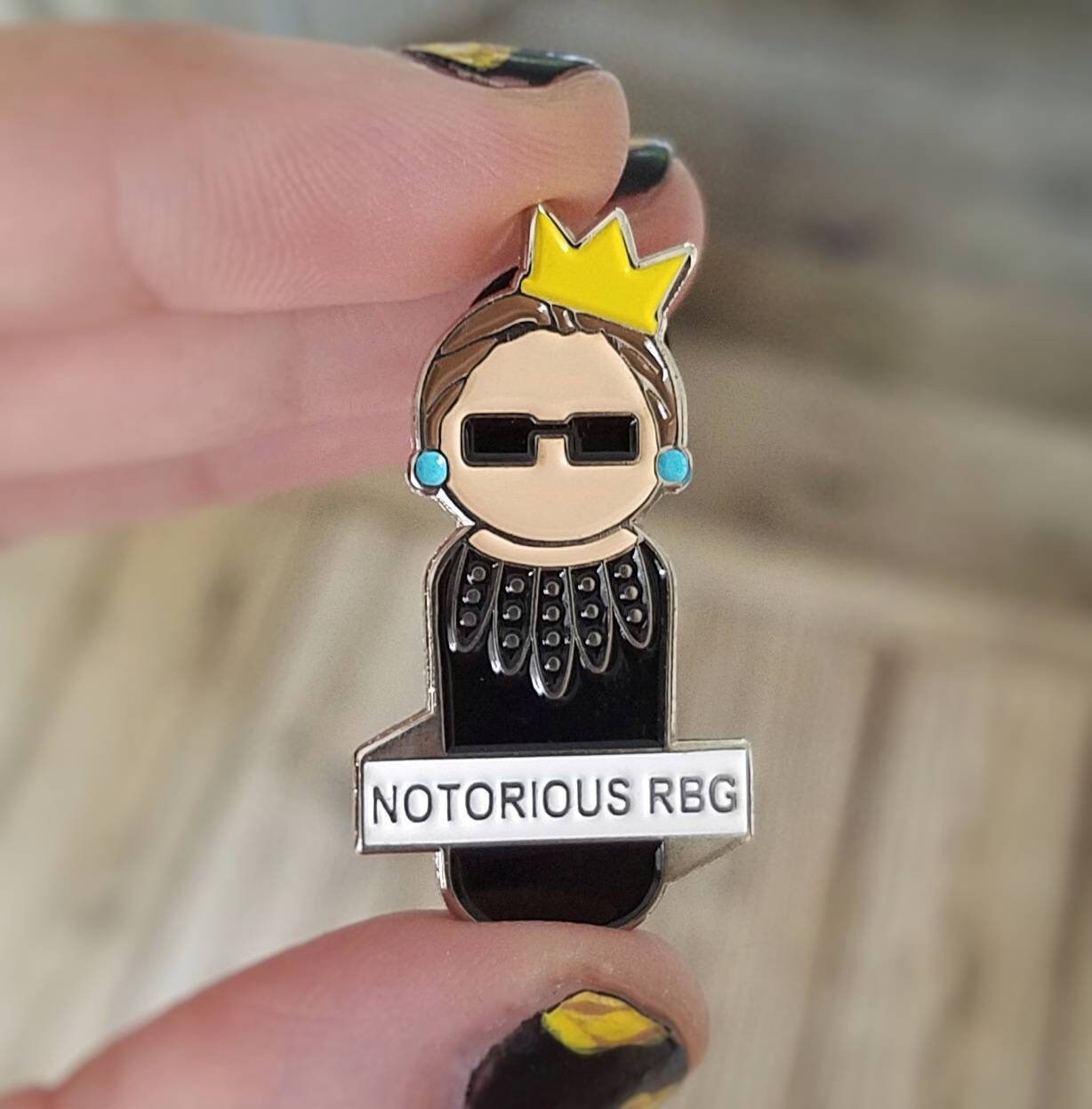Notorious RBG Ruth Bader Ginsburg Enamel Pin Peg Doll Memorial Suprem…