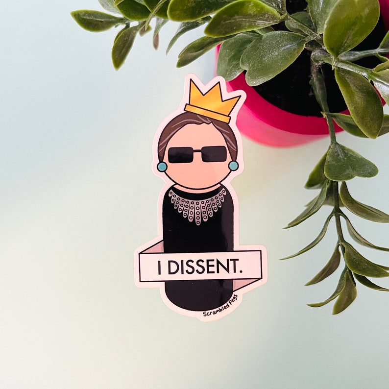 Ruth Bader Ginsburg I Dissent Notorious RBG Waterproof Sticker Laptop Sticker Feminist Gifts for Women Girls Nonbinary Decal Memorial SCOTUS image 5