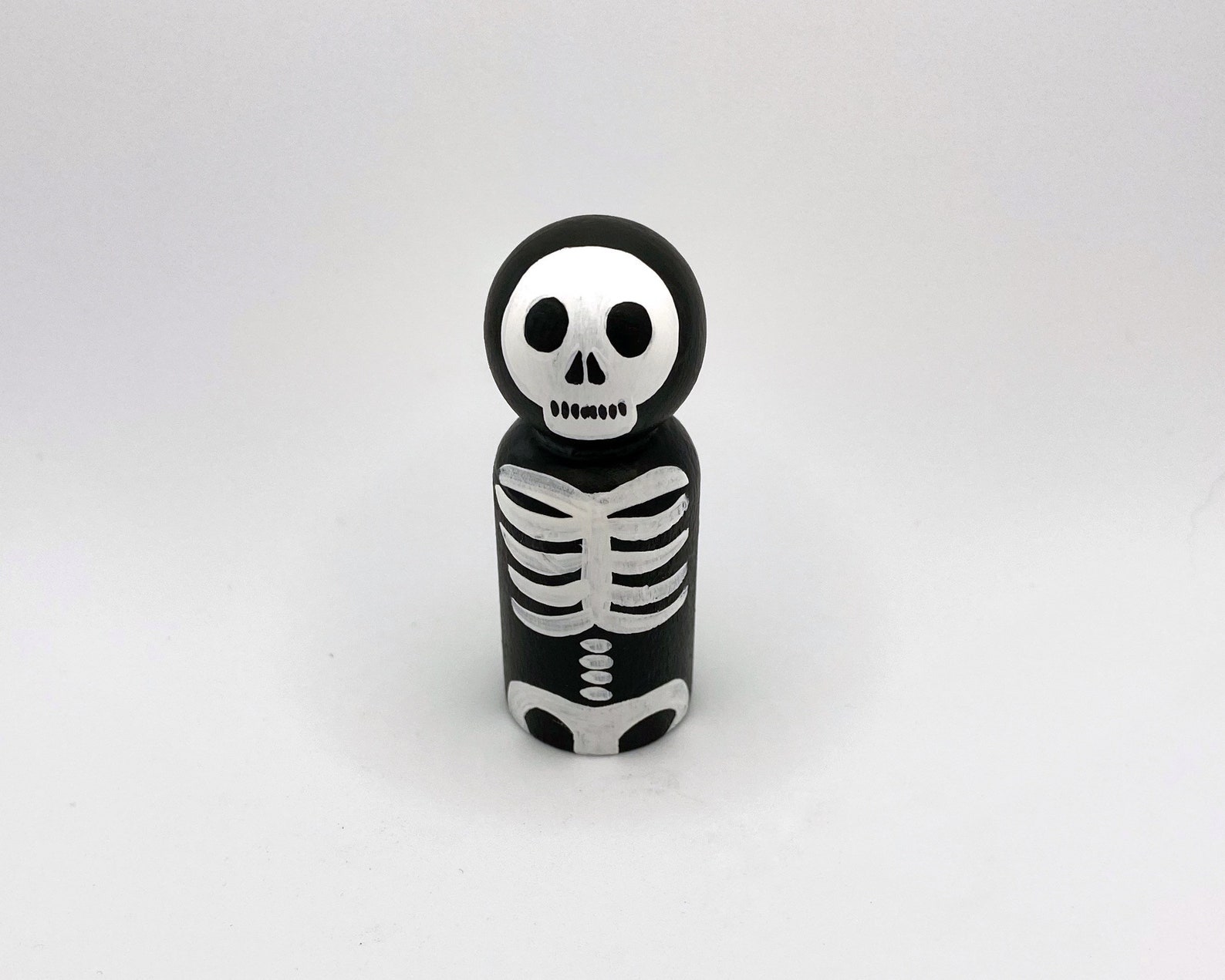 Skeleton Halloween Wooden Peg Doll / Peg People / Wooden Etsy