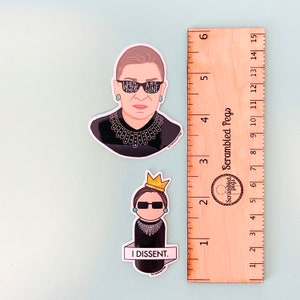 Ruth Bader Ginsburg I Dissent Notorious RBG Waterproof Sticker Laptop Sticker Feminist Gifts for Women Girls Nonbinary Decal Memorial SCOTUS image 8
