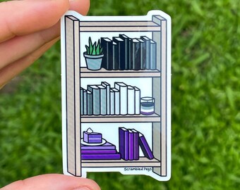 Asexual Pride Bookshelf Sticker Waterproof Dishwasher Safe Ace Subtle Pride Gift Water Bottle Laptop Decal