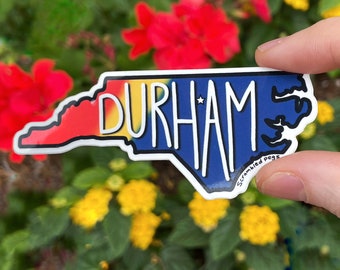 Durham North Carolina Waterproof Dishwasher Safe Sticker