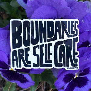Boundaries are Self Care Motivational Sticker Waterproof Laptop Decal Gift for Nonbinary, Men, Women image 2