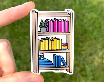 Sticker pour bibliothèque, fierté pansexuelle, résistant au lave-vaisselle, cadeau de fierté subtile, bouteille d'eau, sticker pour ordinateur portable