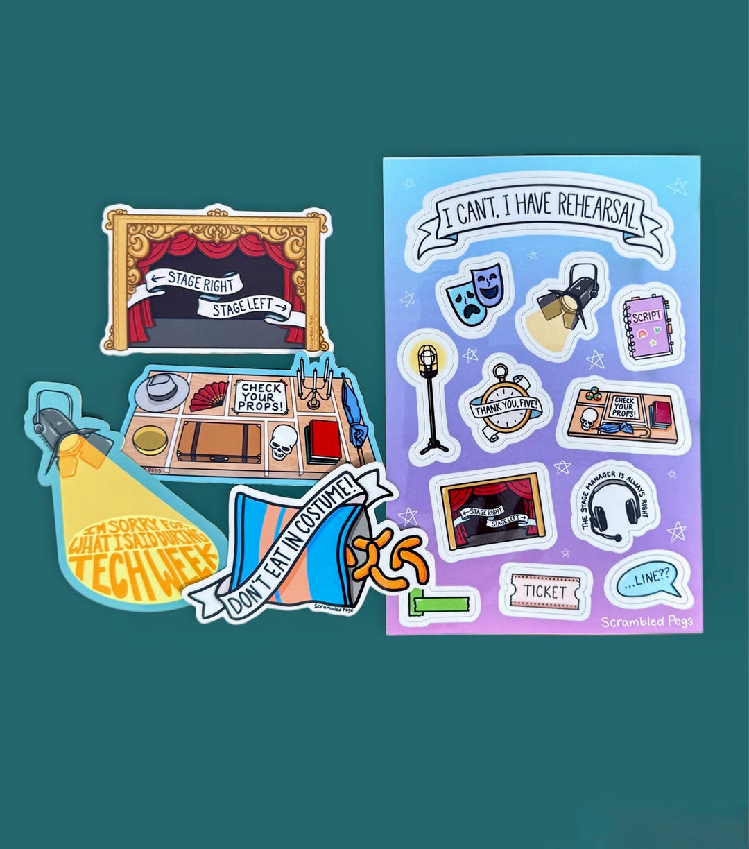 Deluxe Theatre Sticker Bundle - Gift for Cast Boys Girls Men Women ...