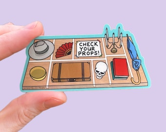 Check Your Props! Sticker Waterproof Laptop Decal Gift for Nonbinary, Men, Women, theatre kid theater actor gift