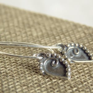 Silver Dangle Earrings, Everyday Earrings, Gift for Her, Leaf Earrings, Handmade Jewelry, Minimalist Earrings image 1