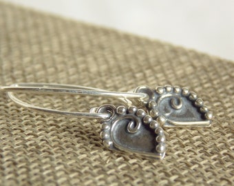 Silver  Dangle Earrings, Everyday Earrings, Gift for Her, Leaf Earrings, Handmade Jewelry, Minimalist Earrings