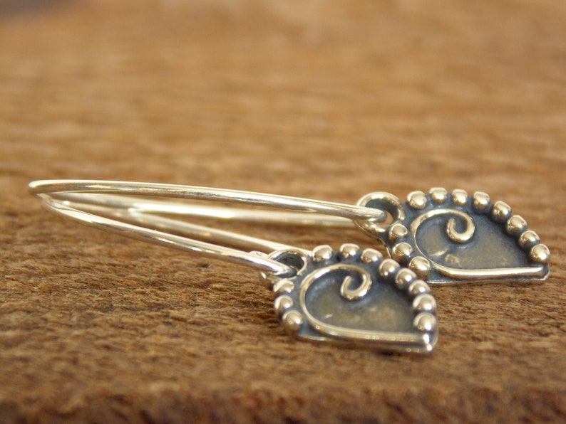 Silver Dangle Earrings, Everyday Earrings, Gift for Her, Leaf Earrings, Handmade Jewelry, Minimalist Earrings image 3