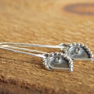 Silver Dangle Earrings, Everyday Earrings, Gift for Her, Leaf Earrings, Handmade Jewelry, Minimalist Earrings image 9