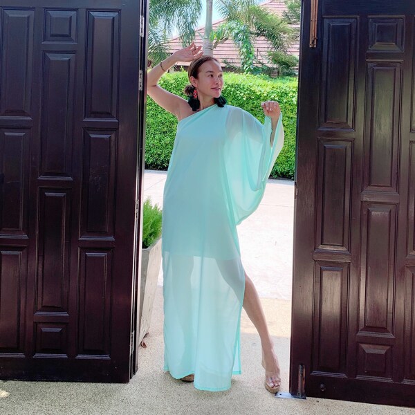 Chiffon with Appliqued Long Dresses Mint Green main image 1