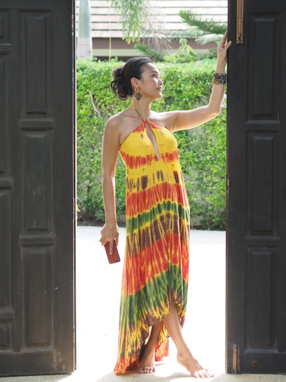 Sexy tie cheap dye dress