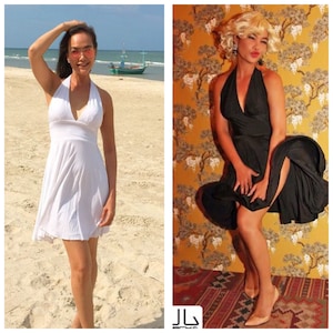Halloween costume. White short dress Marilyn Monroe Halter  dress All size