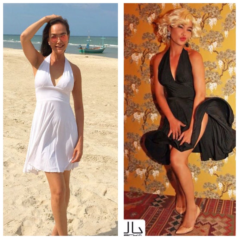 Halloween costume. White short dress Marilyn Monroe Halter  dress All size 