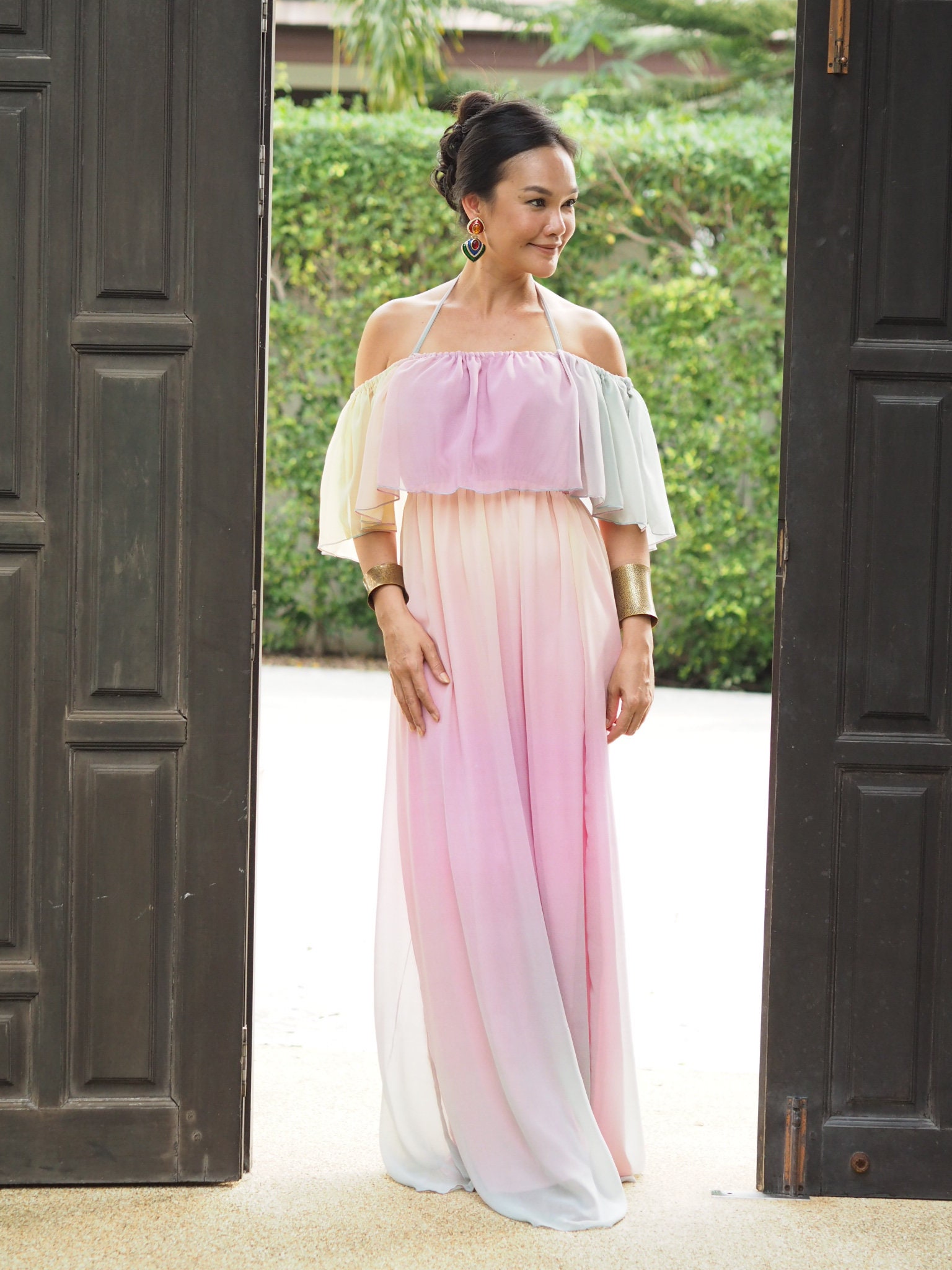 オールインワン・サロペット Taller Marmo Petra' Pink One-Shoulder Long Dress Petra one-shoulder fil coupé maxi dress in pink - Taller