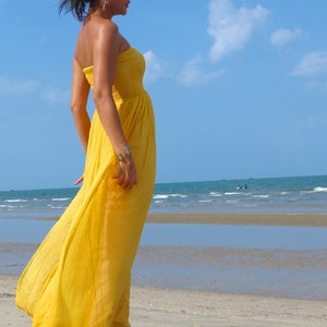 Yellow dress, Bridesmaid dress,White wedding dress, chiffon dress,woman dress,Beach dress ,long dress, maxi dress image 3