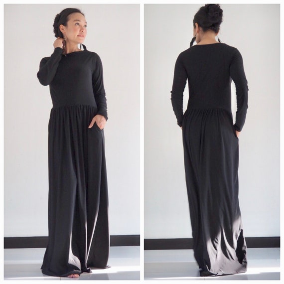 black long beach dress