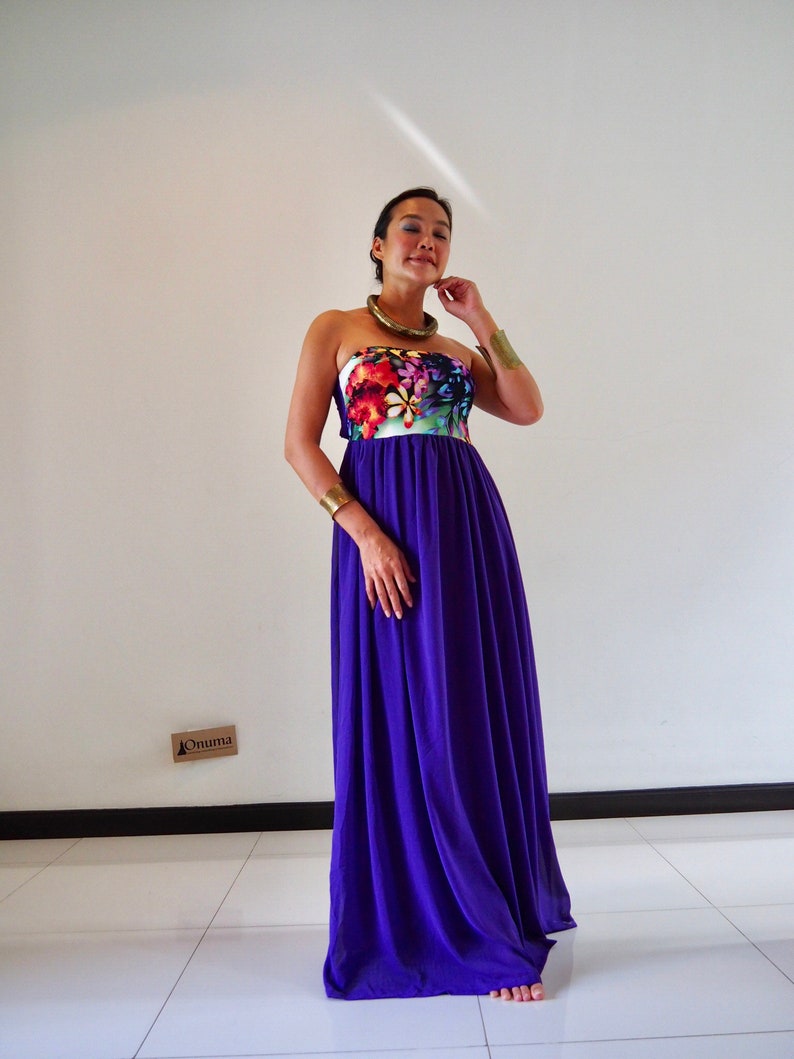 Purple dress bridesmaids dress maternity dress chiffon Etsy