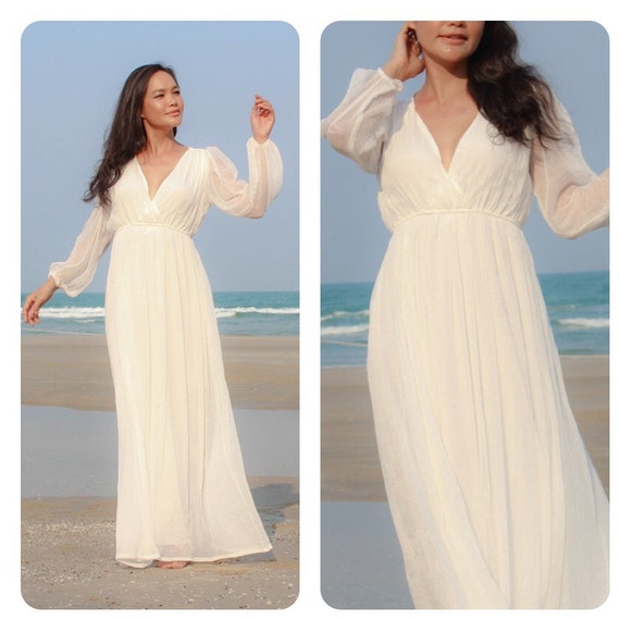 white chiffon maternity dress