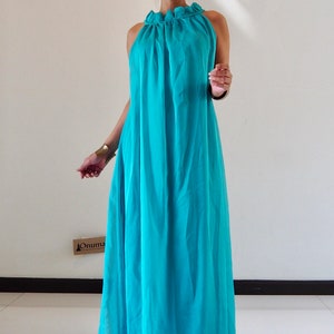 Bridesmaids teal , Aqua dress, teal dress, turquoise dress, ,teal dress, color green  chiffon long maxi dress  one size fits