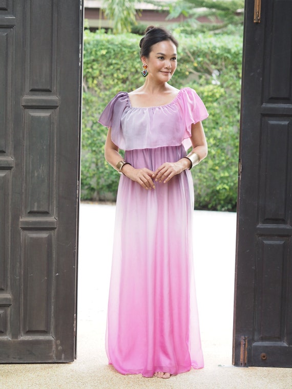 Gradient chiffon cheap dress