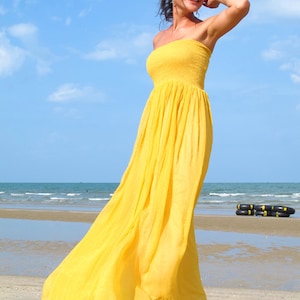 Yellow dress, Bridesmaid dress,White wedding dress, chiffon dress,woman dress,Beach dress ,long dress, maxi dress image 4
