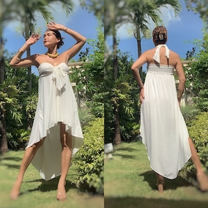 White Halter or Strapless short dress all size all colors