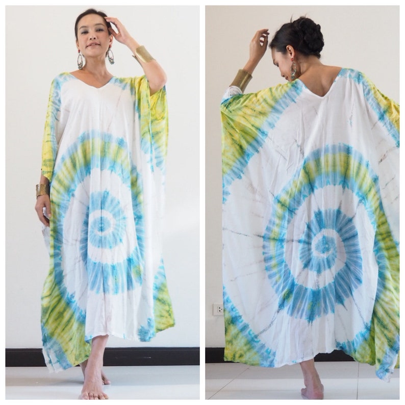 Tie Dye Dress Kaftan Dress Long Dressmaxi Dress Boho Dresswoman Dressbeach Dresssummer Dress