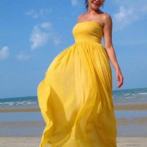 Yellow dress, Bridesmaid dress,White wedding dress, chiffon dress,woman dress,Beach dress ,long dress, maxi dress image 2