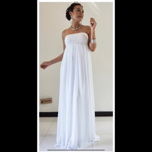 Wedding dress, white dress, Lace Dress,white party dress,Maternity Dress , chiffon dress, long Dress, maxi dress All size