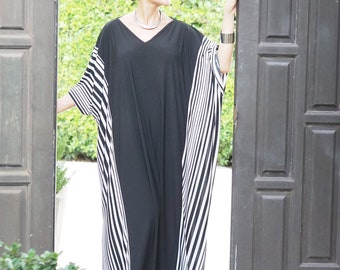 kaftan black white maxi dress,off shoulder maxi , long maxi dress all size