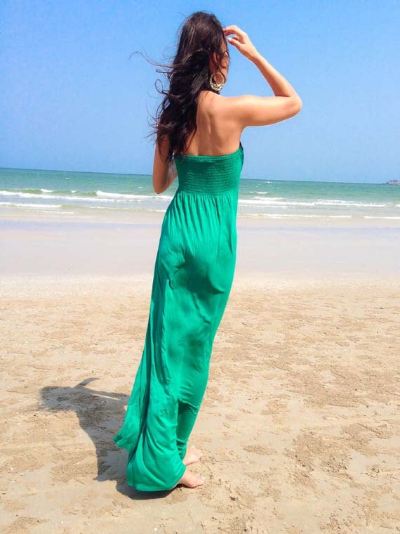 Botella Verde strapless Playa noche larga maxi vestido de - Etsy México Botella Verde strapless Playa noche larga maxi vestido de - Etsy México