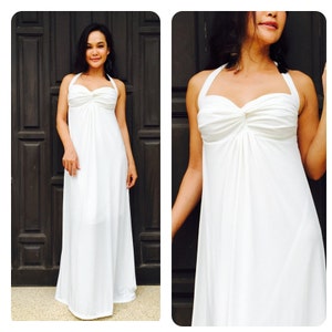 White or Off White dress, woman Dress, Halter dress,long dress,maxi dress,beach dress,sun dress all size