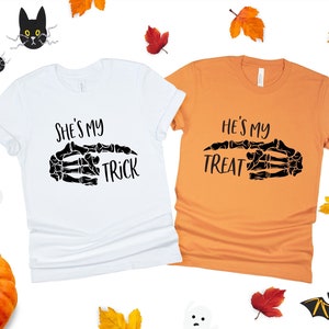 Couple Halloween Tee She&#39;s my trick, He&#39;s my treat
