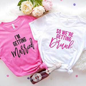 Bride and Bridesmaid Matching Tee, Bachelorette Party Shirts