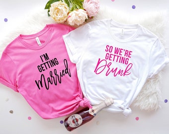 Bride and Bridesmaid Matching Tee, Bachelorette Party Shirts