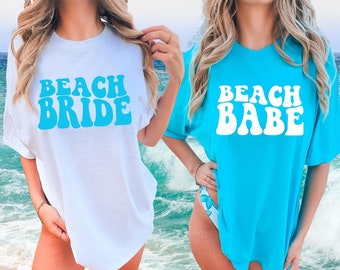 Beach Bachelorette Party Oversized Tees, Miami Bachelorette Shirts, Oversized Beach Shirt for Bride, Beach Babe Shirt