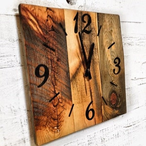 Reclaimed Barn Wood Clock, Rustic Barn Wood Wall Clock, Wooden Clock, Rustic Home Decor, Large Unique Wall Clock, 5 year Anniversary