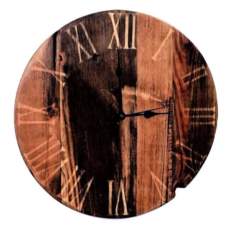 Rustic Barn Wood Wall Clock Reclaimed Wood Clock Large Wall Etsy