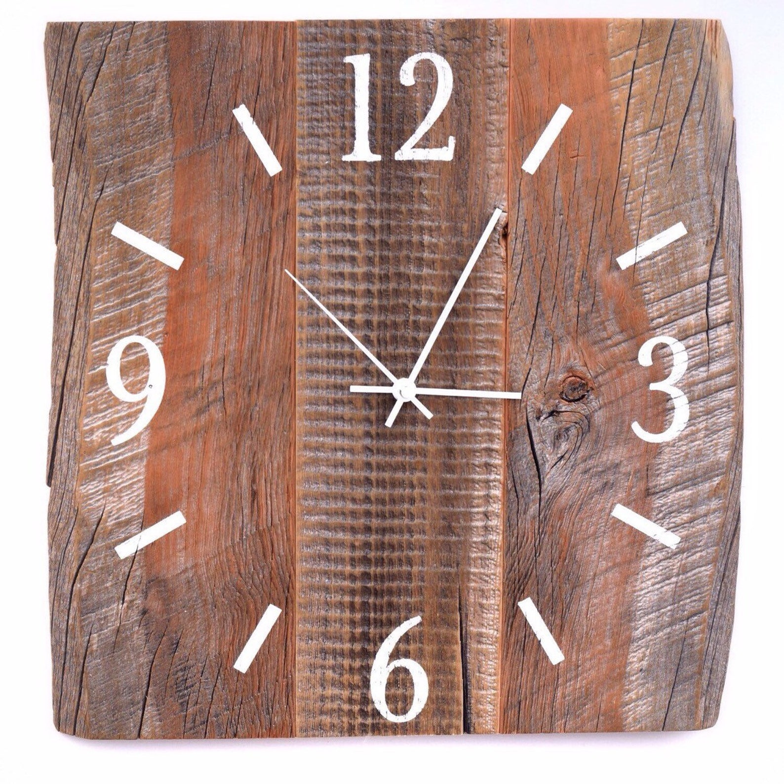 Barn Wood Clock Large Wood Clock Reclaimed BarnWood Wall Etsy