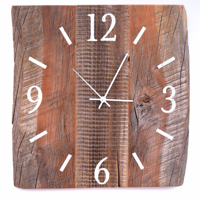 Barn Wood Clock Large Wood Clock Reclaimed Barnwood Wall Clock Etsy