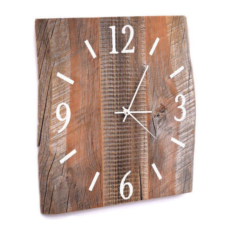Barn Wood Clock Large Wood Clock Reclaimed Barnwood Wall Clock Etsy