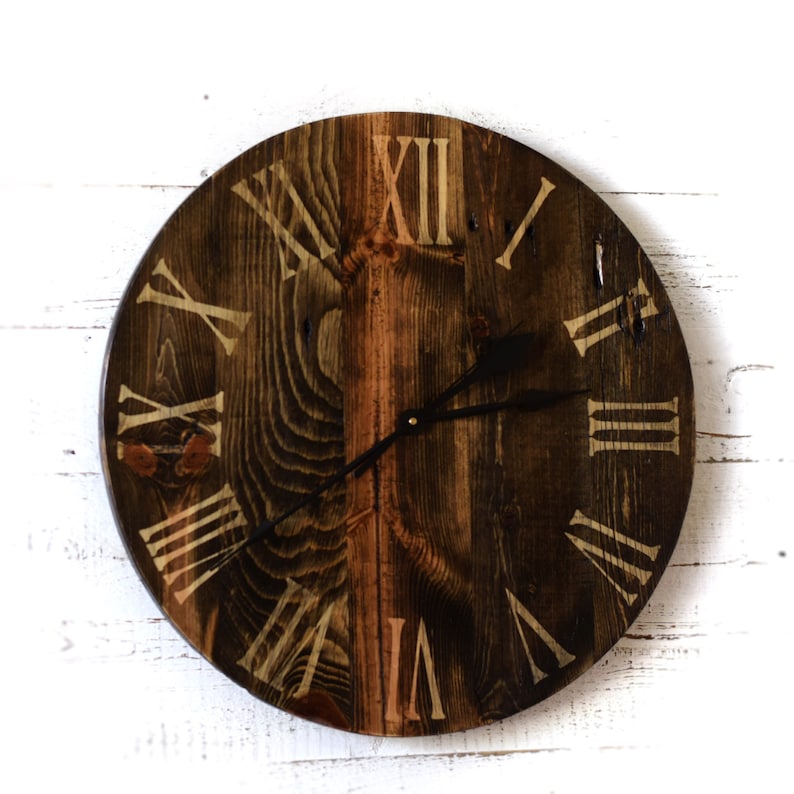 Reclaimed Barn Wood Wall Clock Wood Clock Oversized Clock Gift Etsy
