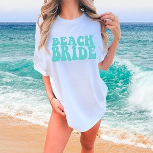 Beach Bachelorette Party Oversized Tees, Miami Bachelorette Shirts, Oversized Beach Shirt for Bride, Beach Babe Shirt White