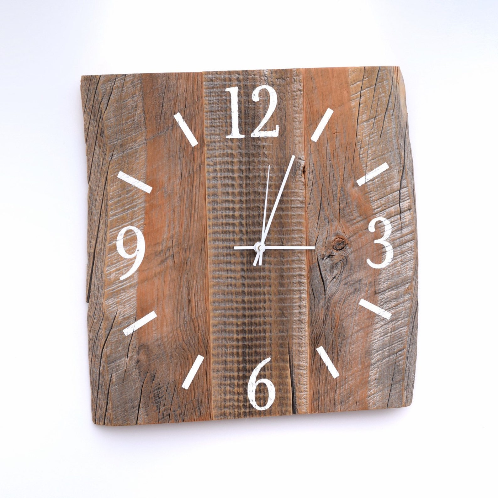 Barn Wood Clock Large Wood Clock Reclaimed Barnwood Wall Clock Etsy