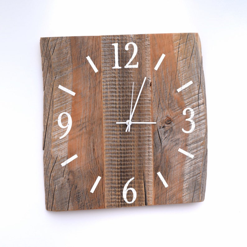 Barn Wood Clock Large Wood Clock Reclaimed Barnwood Wall Clock Etsy